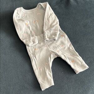 Carter's Light Gray Pajama Set with Pastel Accents